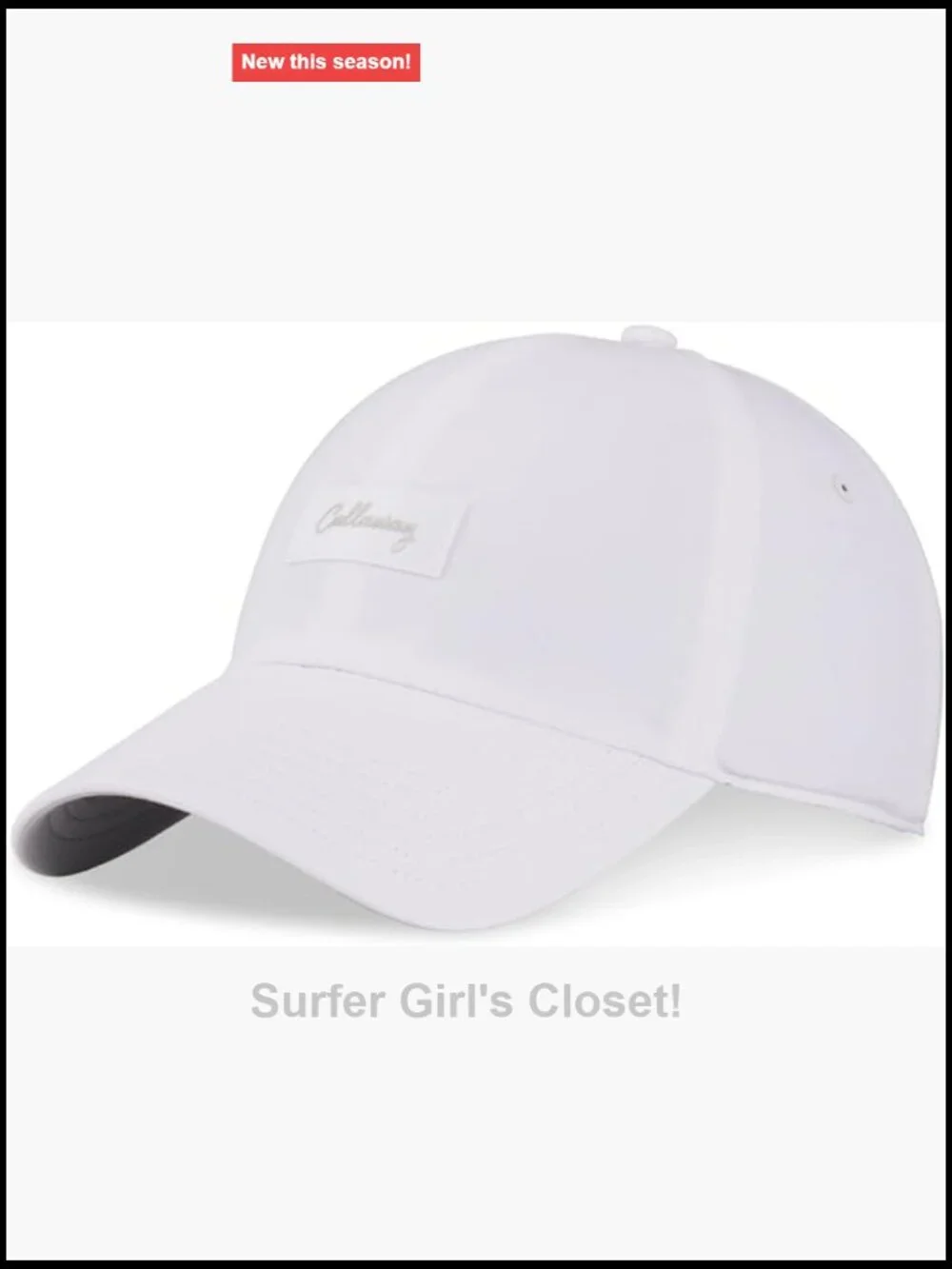 White Women's Training Aid Golf Baseball Cap with UV Protection